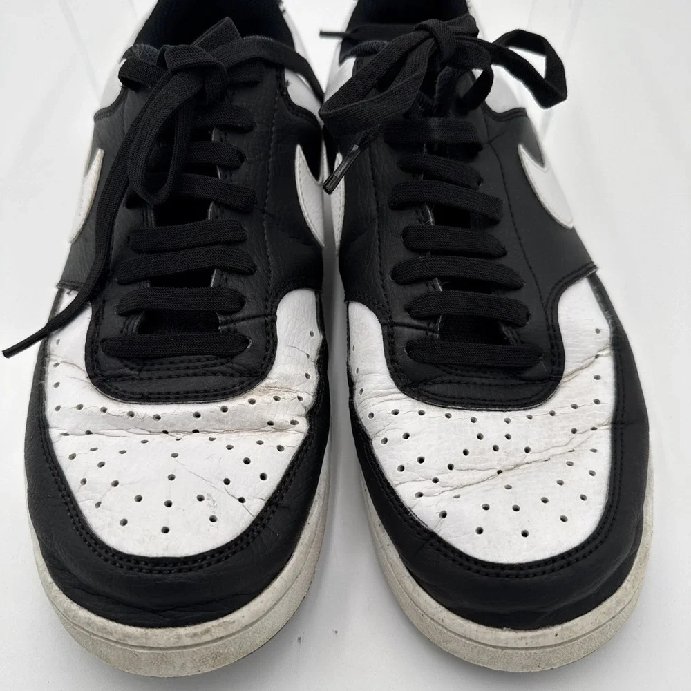 Nike court Vision Low Casual Shoes Men's White/Black‎ Used HM9862-001 Size 8.5